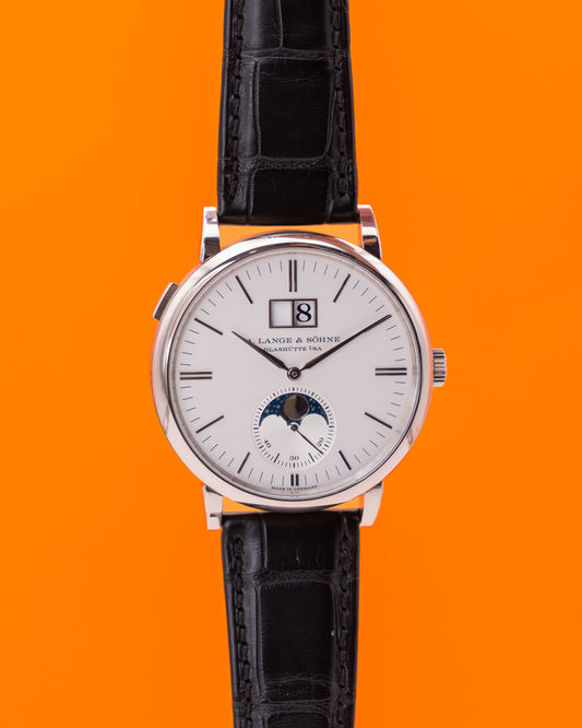 A. Lange & Söhne Saxonia Moon Phase 40mm 384.026 White Gold Silver
