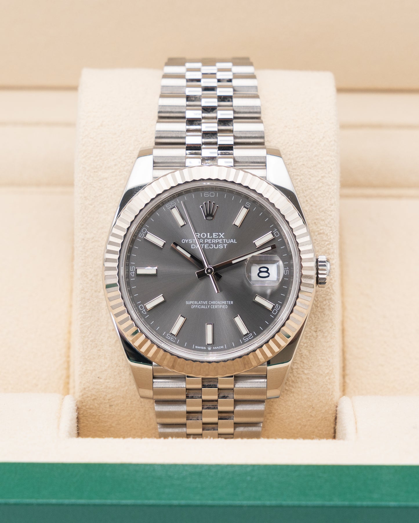 Rolex Datejust 41mm 126334 Grey Dial Fluted Jubilee 2023