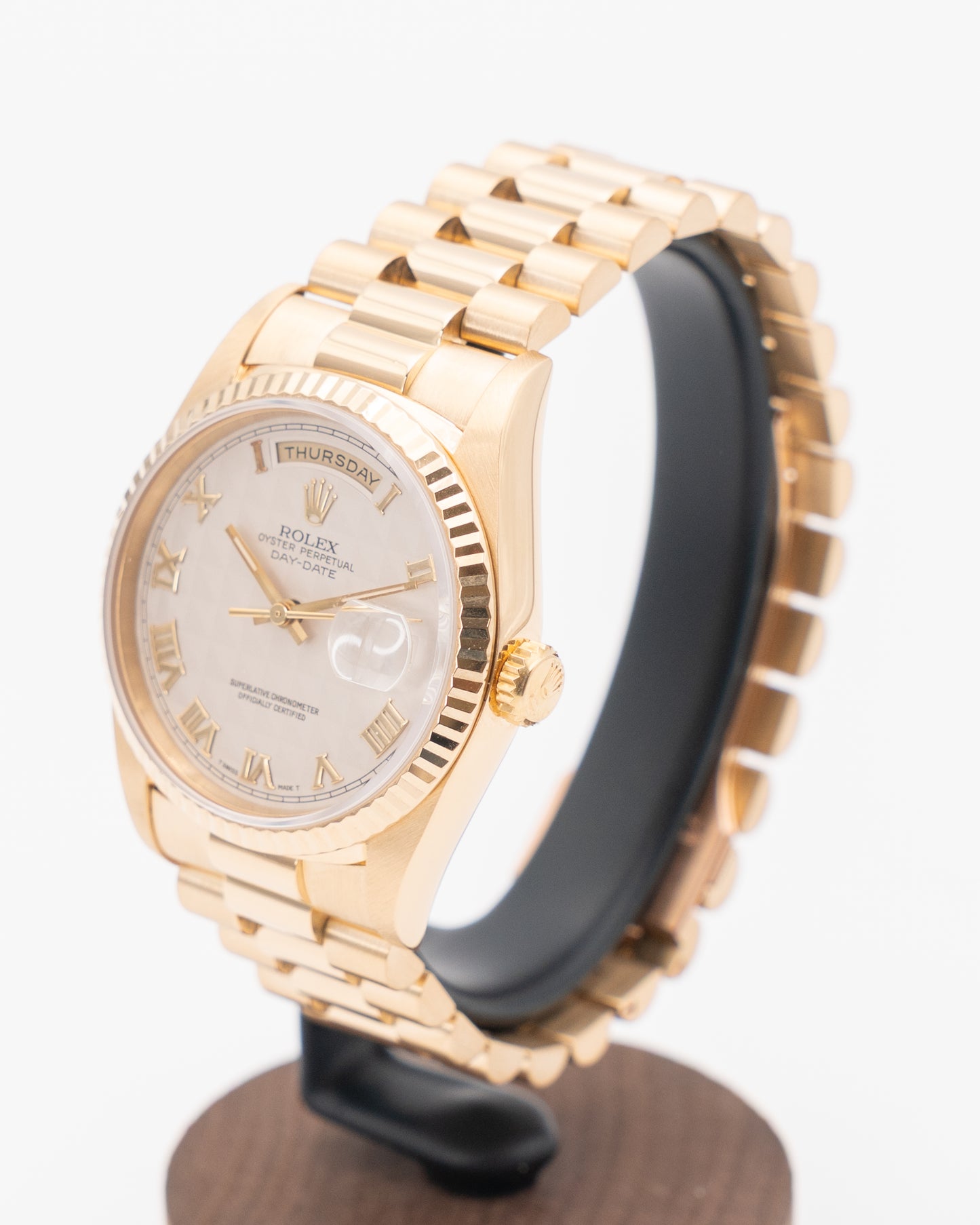 Rolex Day Date 36mm 18038 Yellow Gold Pyramid Dial