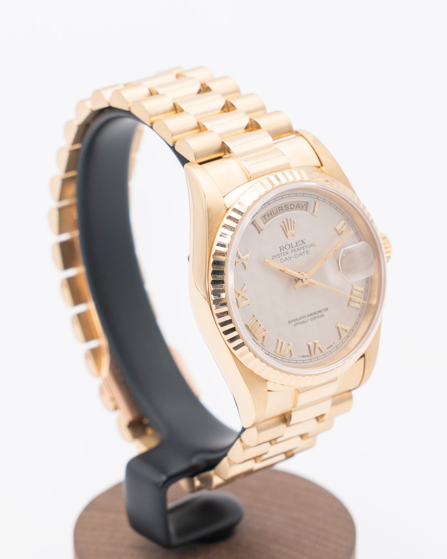 Rolex Day Date 36mm 18038 Yellow Gold Pyramid Dial