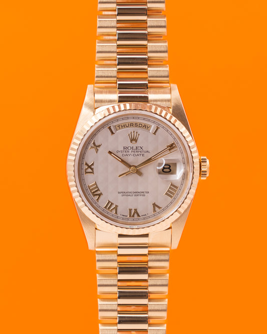 Rolex Day Date 36mm 18038 Yellow Gold Pyramid Dial