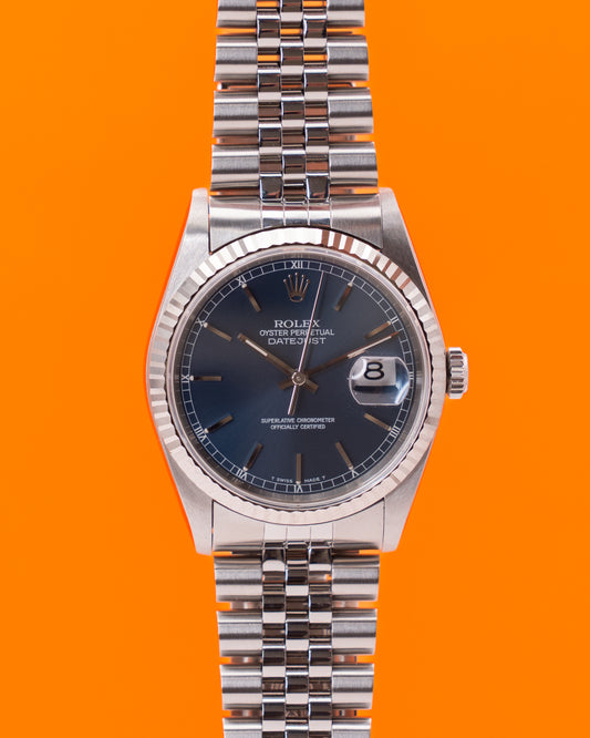 Rolex Datejust 36mm 16234 Blue Dial on Jubilee S-Serial