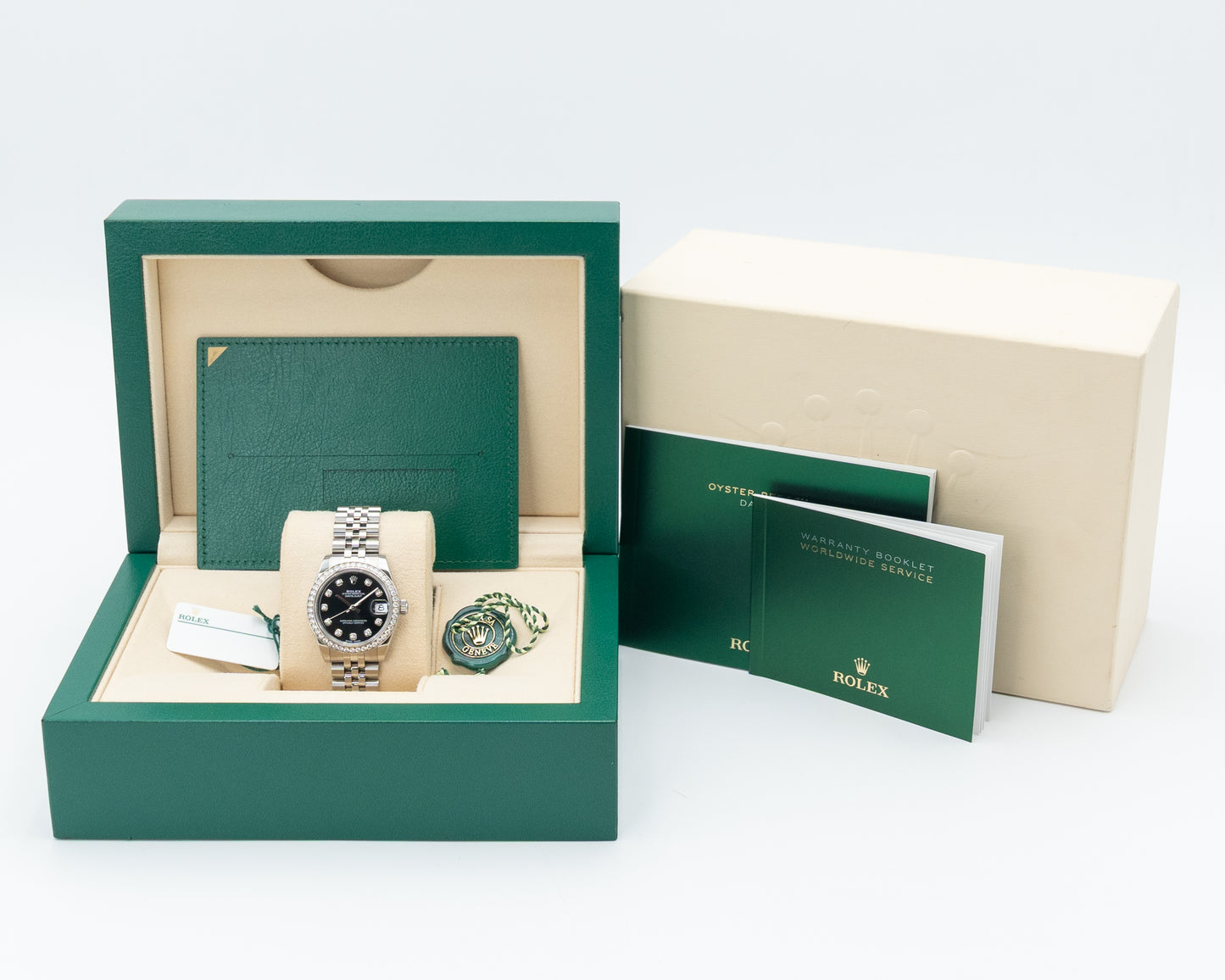 Rolex Datejust 31mm 178384 Black Diamond Dial Diamond Bezel Jubilee