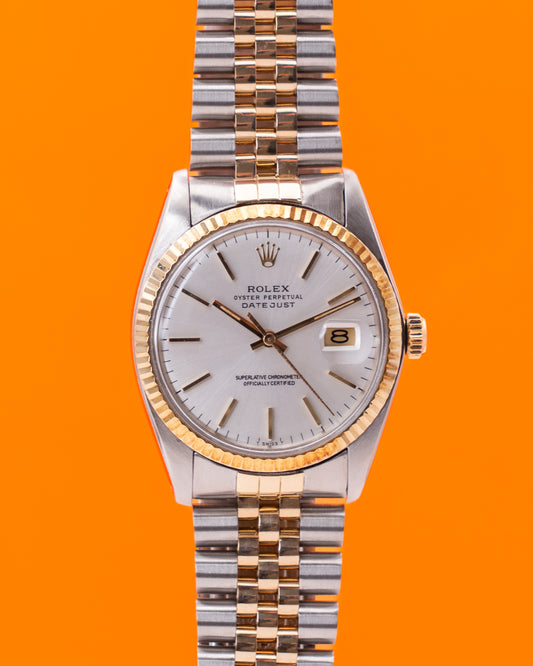Rolex Datejust 36mm 16013 White Dial Two Tone Fluted Jubilee