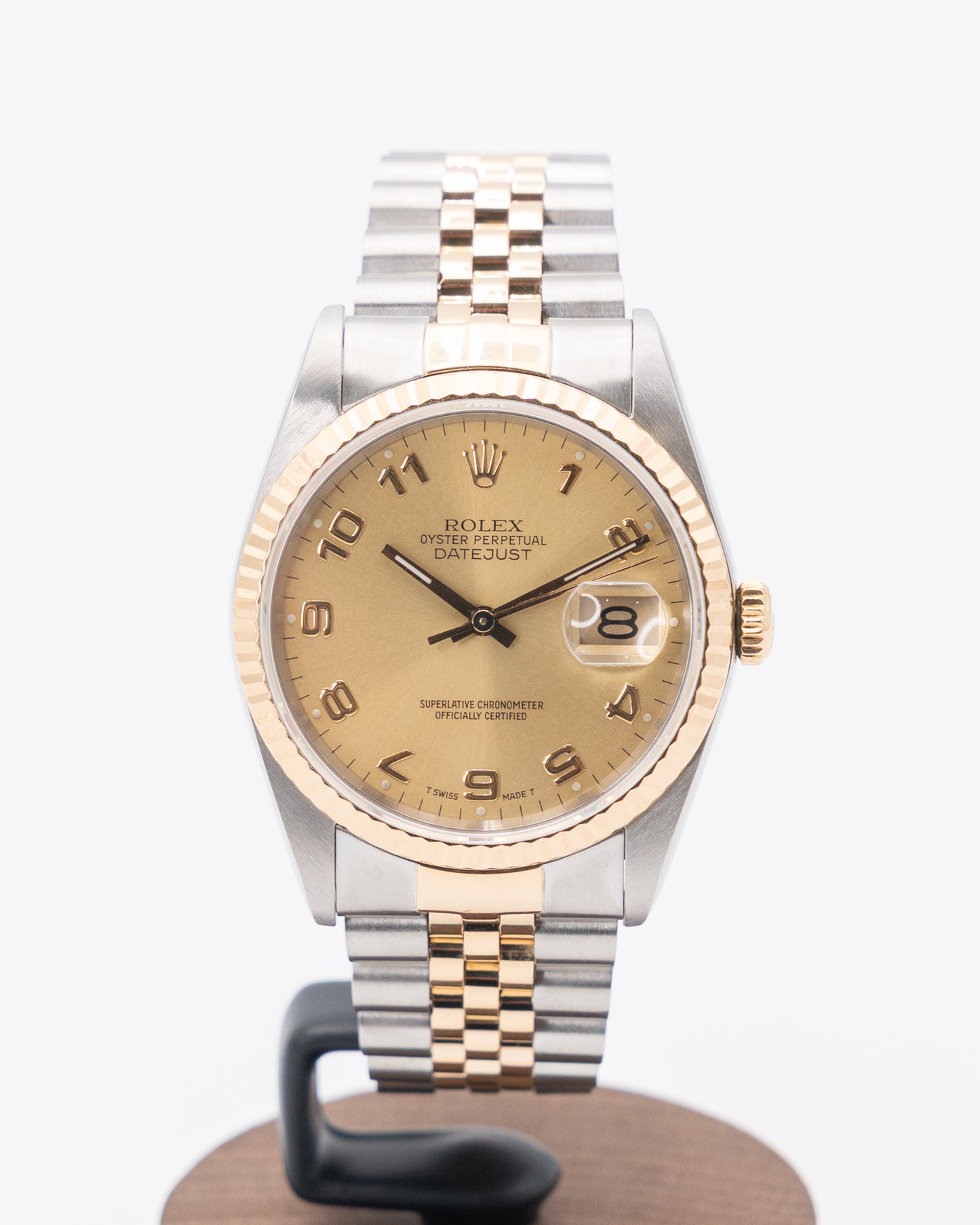 Rolex Datejust 36mm 16233 Champagne Arabic Dial Two Tone Jubilee