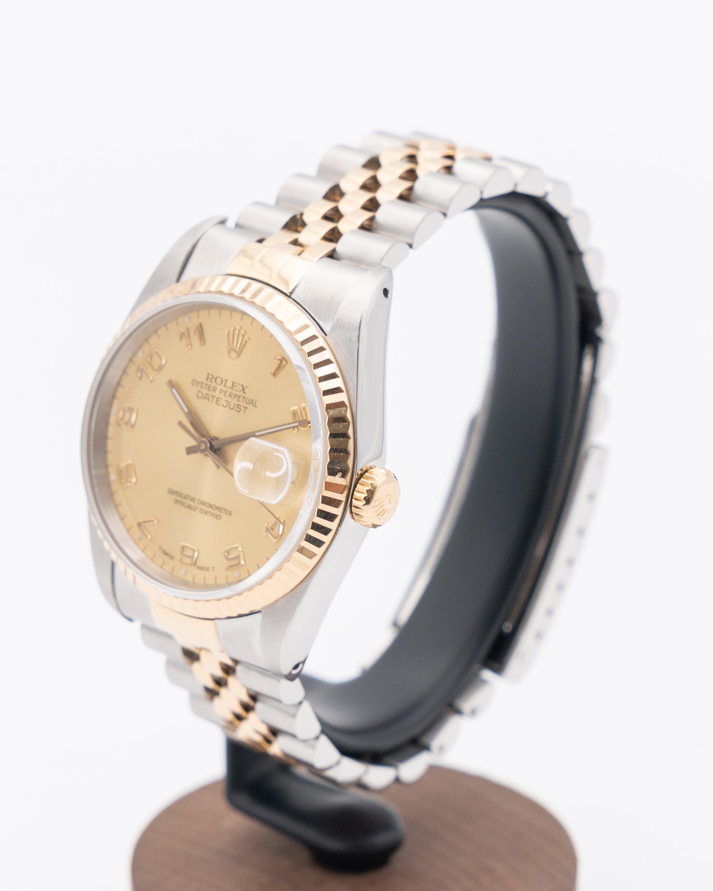 Rolex Datejust 36mm 16233 Champagne Arabic Dial Two Tone Jubilee