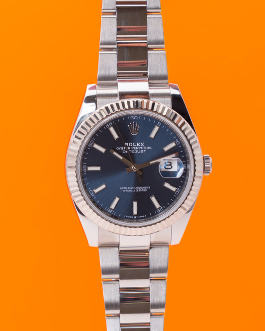 Rolex Datejust 41mm 126334 Blue Index Dial Fluted Jubilee 2020
