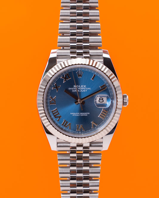 UNWORN 2025 Rolex Datejust 41mm 126334 Blue Roman Dial Fluted Jubilee 2025