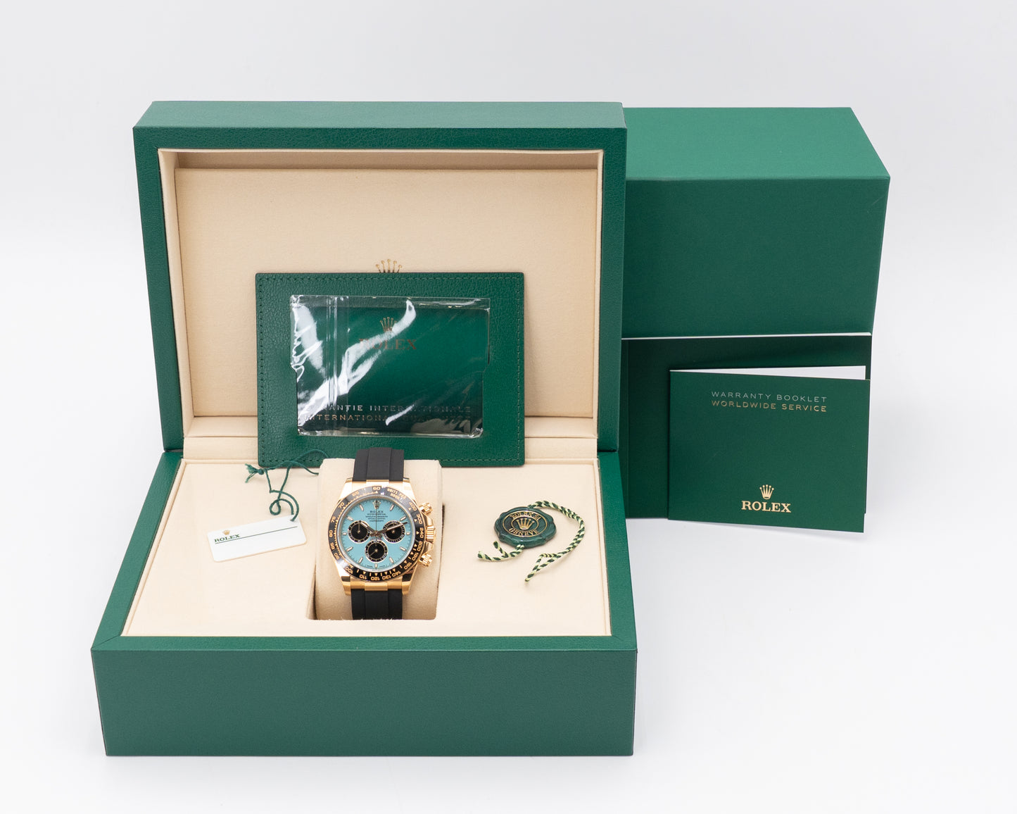 UNWORN Rolex Daytona 40mm 126518LN Yellow Gold Turquoise Dial Oyster Flex 2025