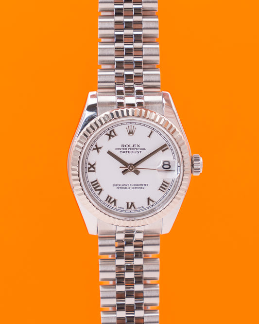 Rolex Datejust 31mm 178274 White Roman Fluted Jubilee