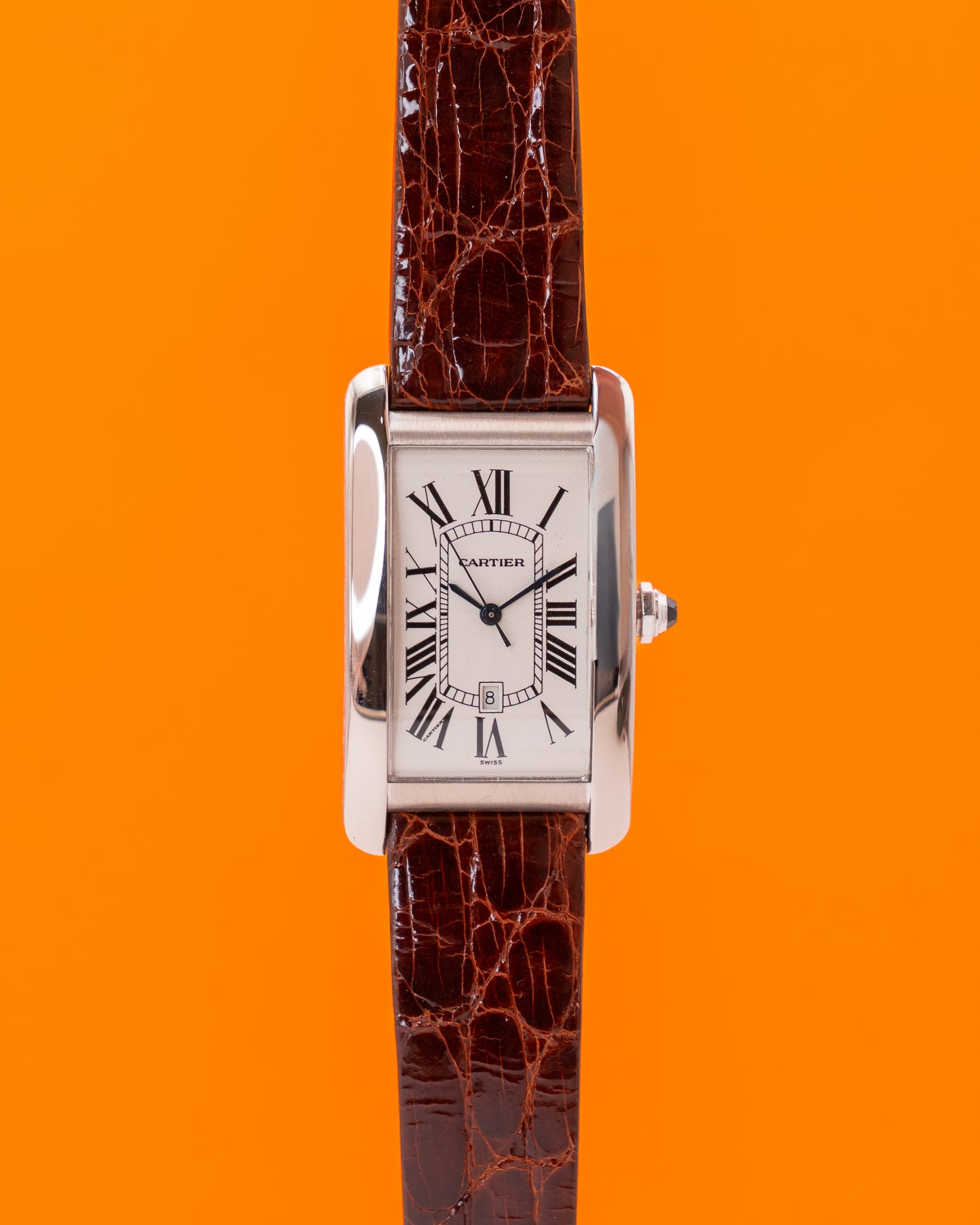 Cartier Tank Américaine 26x45mm 1741 White Guilloche Dial