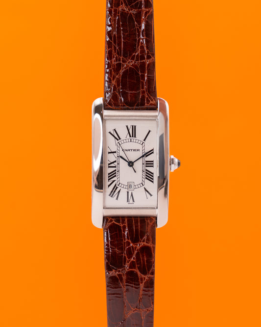 Cartier Tank Américaine 26x45mm 1741 White Guilloche Dial