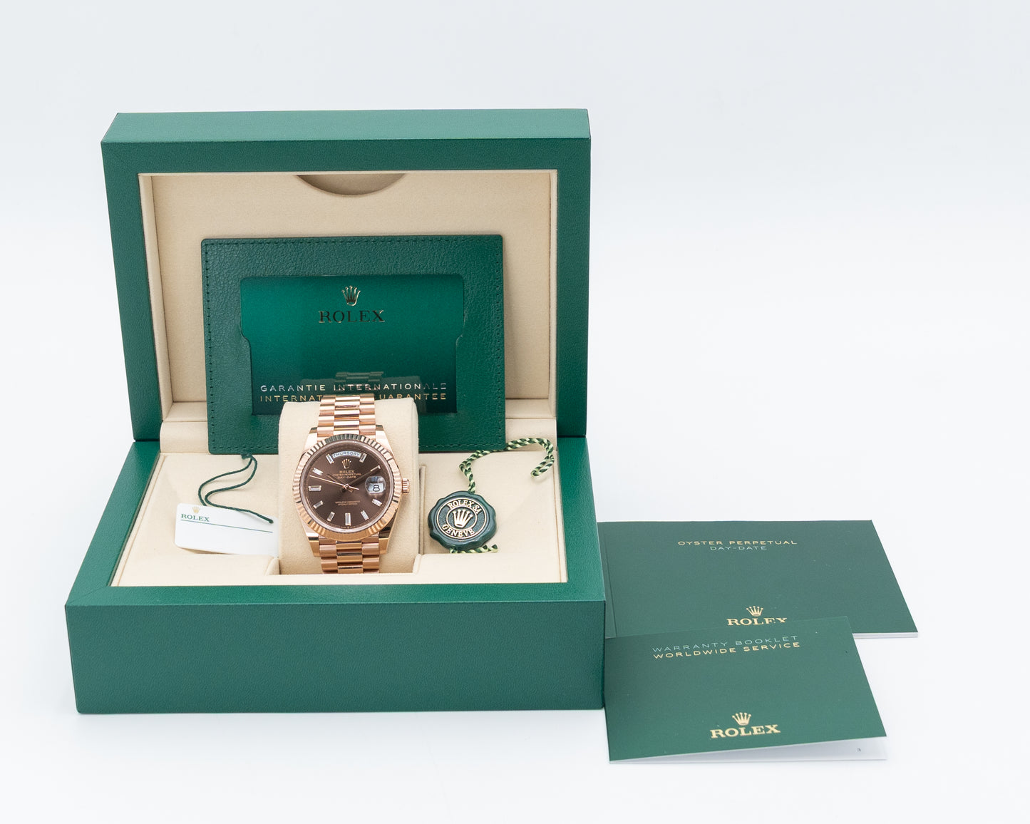 Rolex DayDate 40mm 228235 Chocolate Baguette Dial 2025