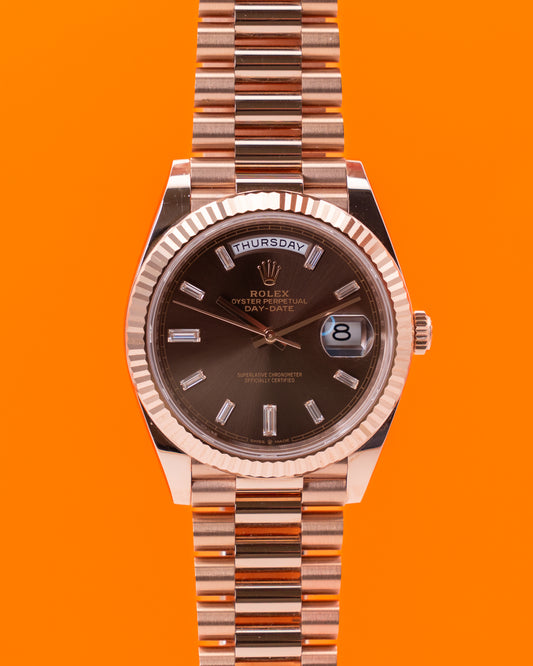Rolex DayDate 40mm 228235 Chocolate Baguette Dial 2025