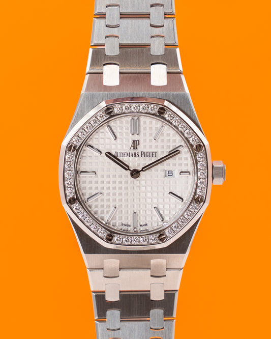 Audemars Piguet Royal Oak 33mm 67651ST White Dial Diamond Bezel Quartz