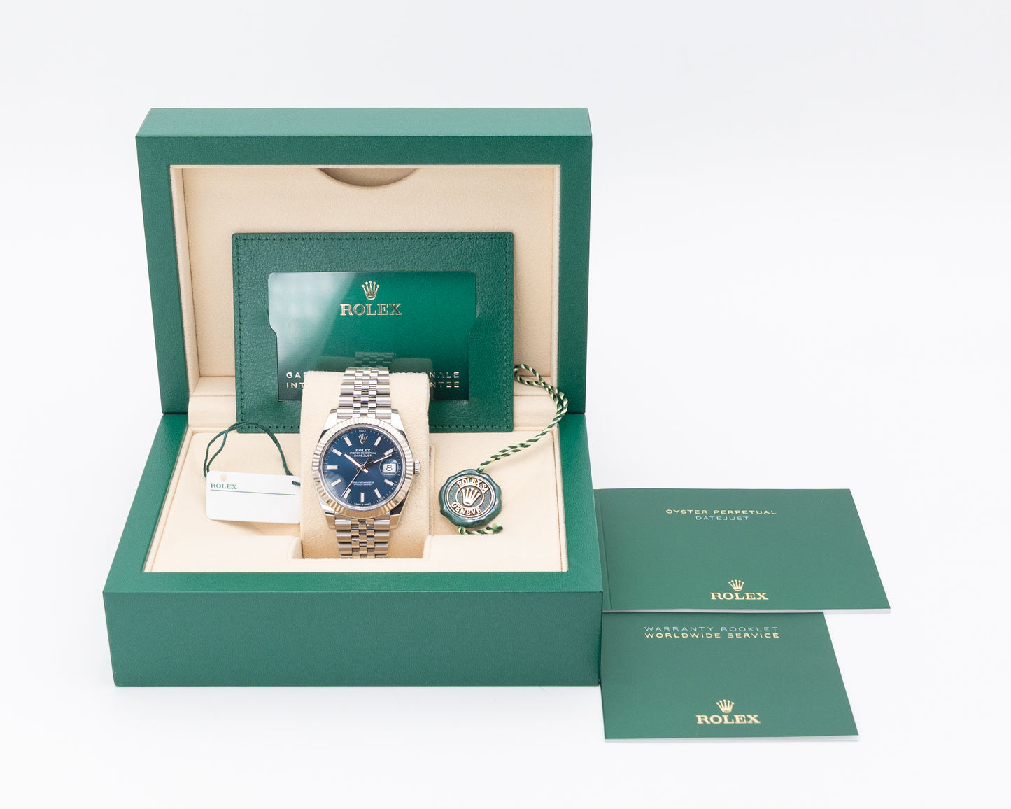 Rolex Datejust 41mm 126334 Blue Index Dial Fluted Jubilee 2024