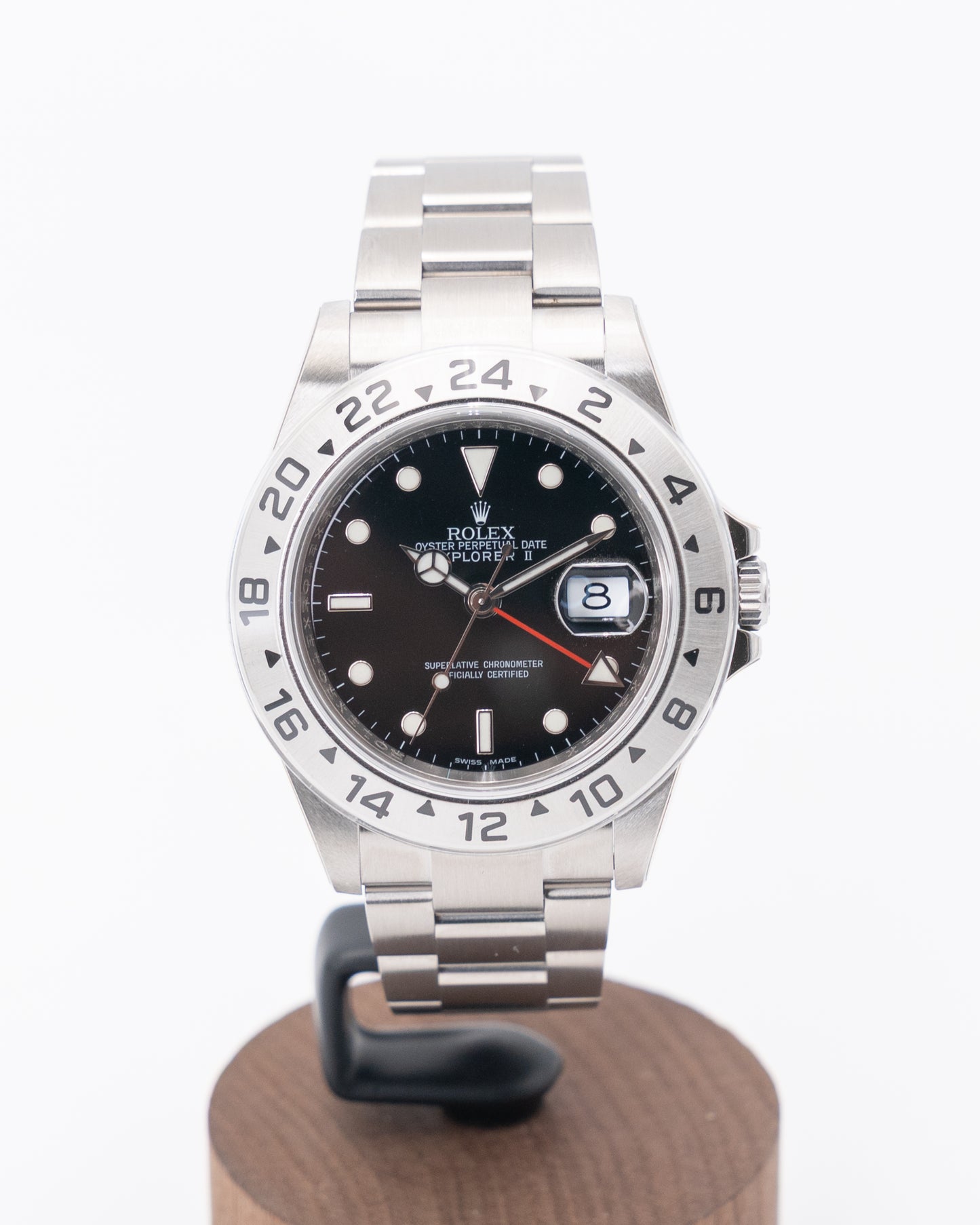 NOS / Stickered Rolex Explorer II 40mm 16570 Black Superluminova 3186 Movement V-Serial