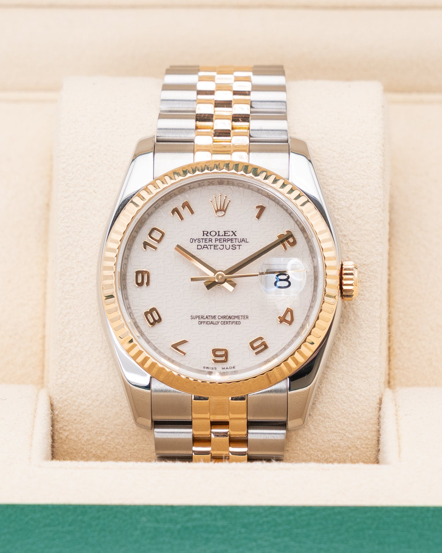 Rolex Datejust 36mm 116233 Two Tone Yellow Gold Arabic Dial