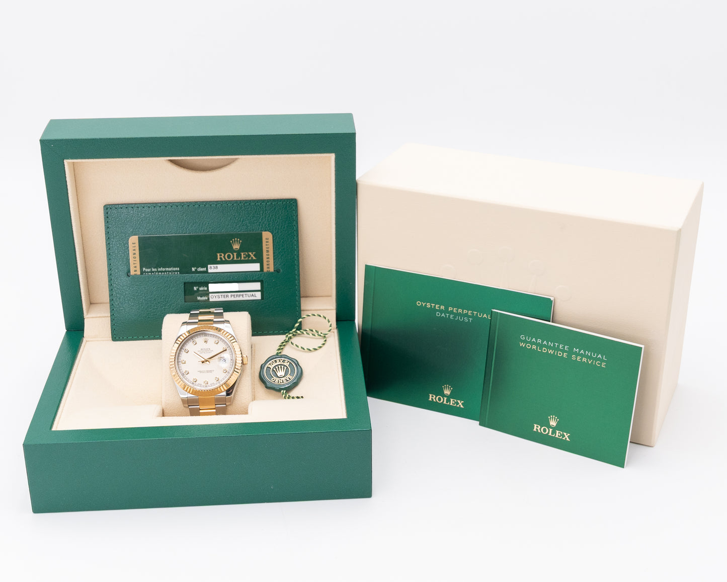 Rolex Datejust 41mm 116333 Two Tone Yellow Gold Diamond Dial 2011