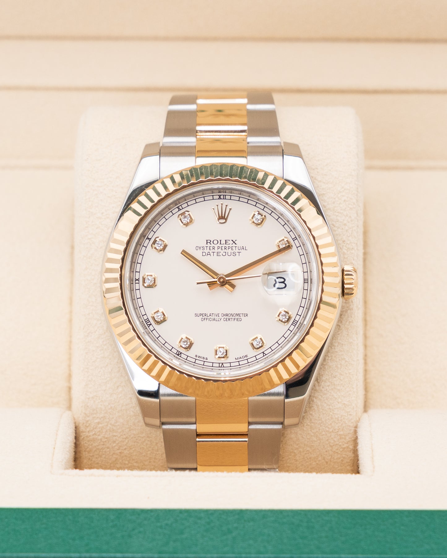 Rolex Datejust 41mm 116333 Two Tone Yellow Gold Diamond Dial 2011