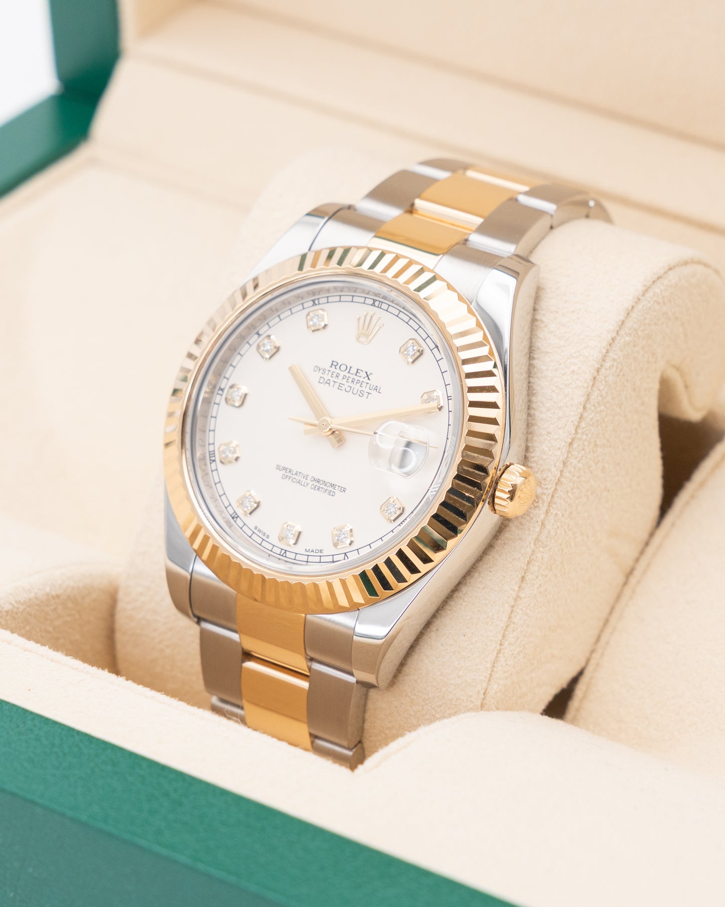 Rolex Datejust 41mm 116333 Two Tone Yellow Gold Diamond Dial 2011