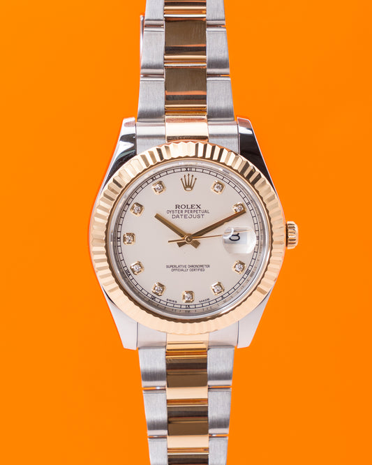 Rolex Datejust 41mm 116333 Two Tone Yellow Gold Diamond Dial 2011