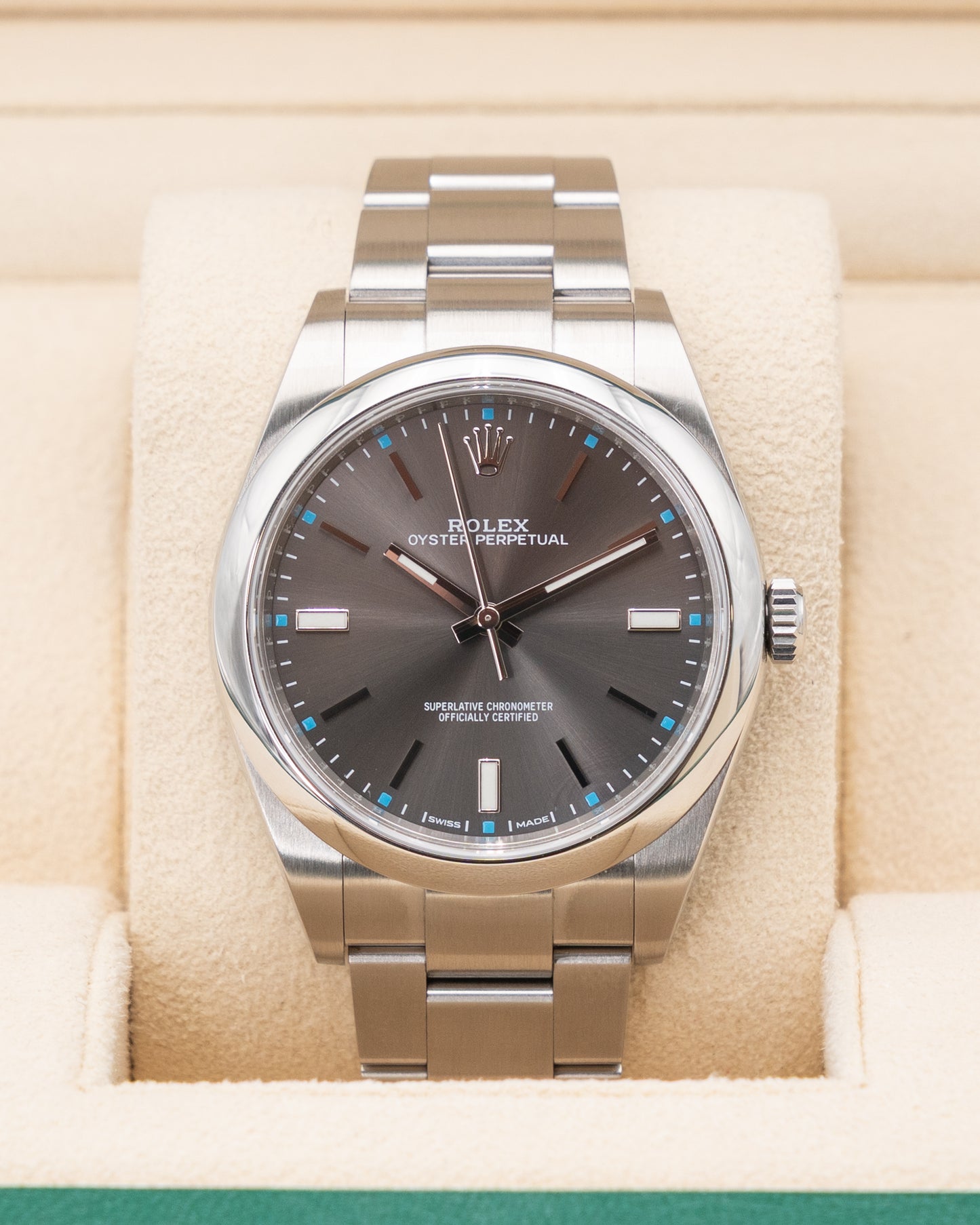 Rolex Oyster Perpetual 39mm 114300 Rhodium Dial