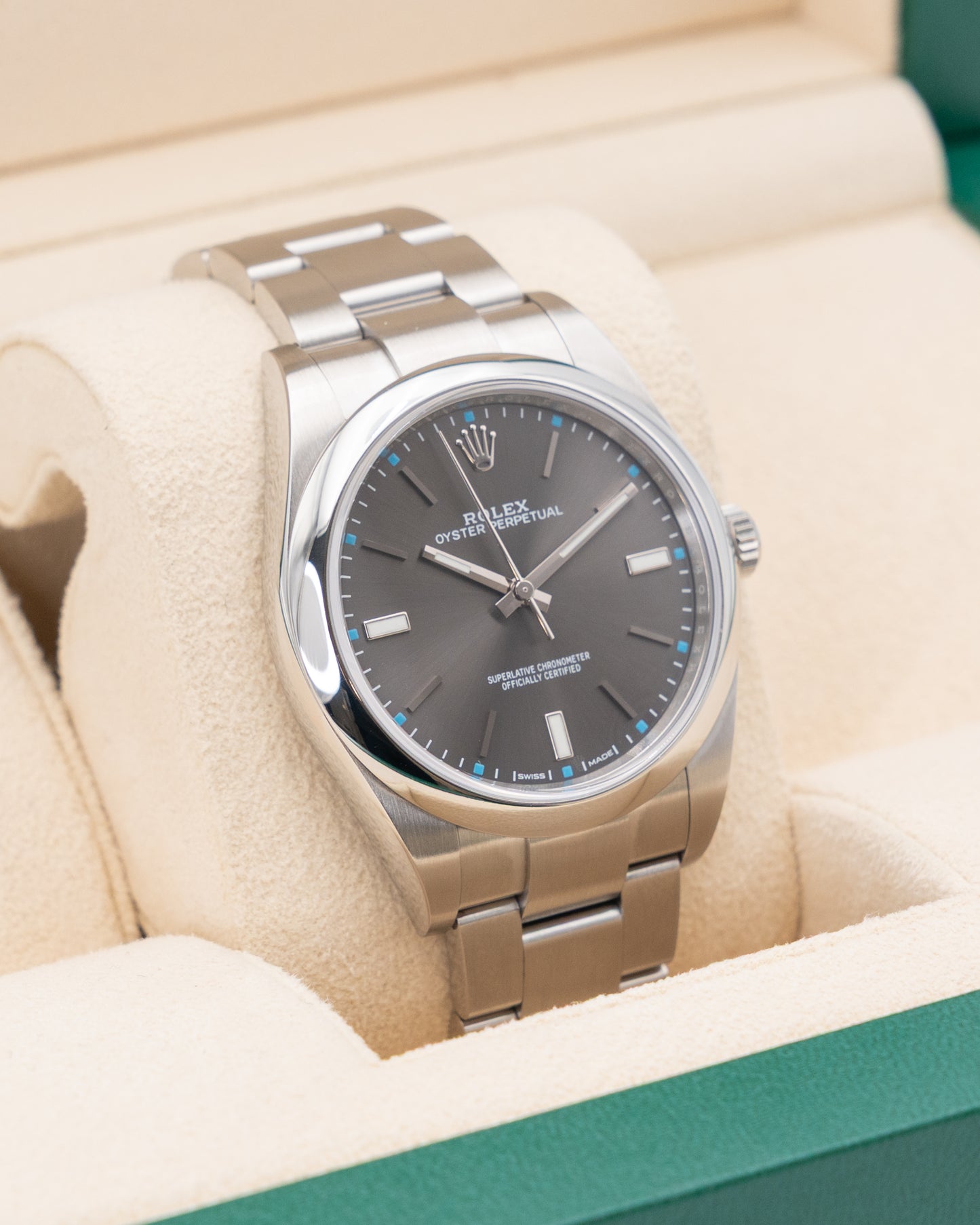 Rolex Oyster Perpetual 39mm 114300 Rhodium Dial