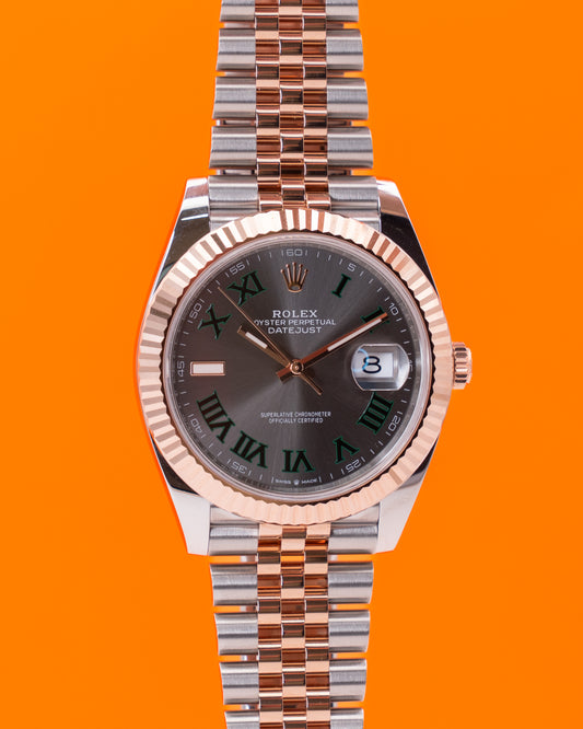 Rolex Datejust 41mm 126331 Rose Gold Wilmbledon Fluted Jubilee 2025