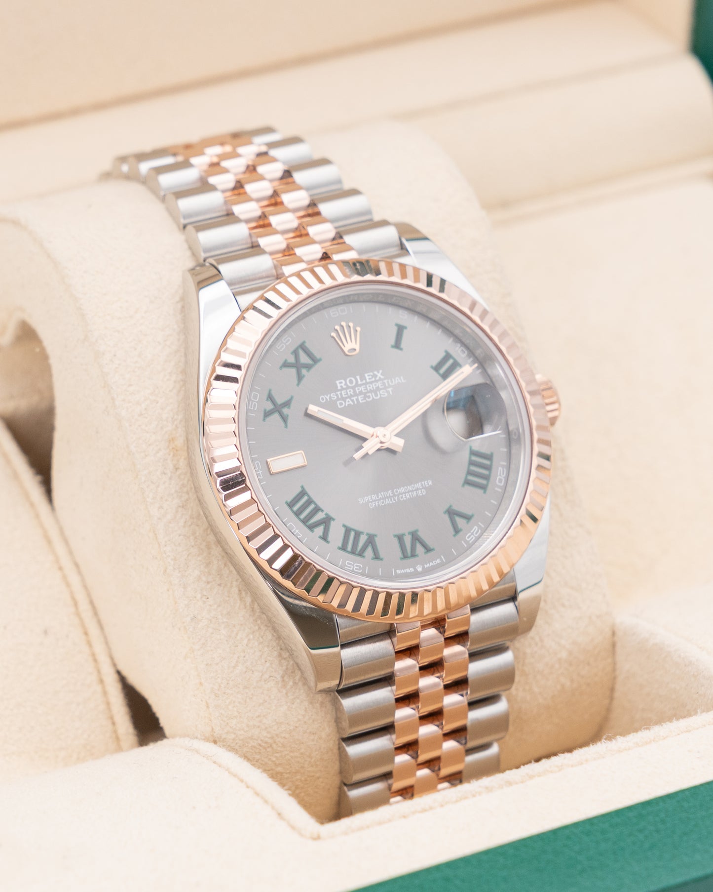 Rolex Datejust 41mm 126331 Wimbledon Dial Rose Gold Two Tone Jubilee 2023