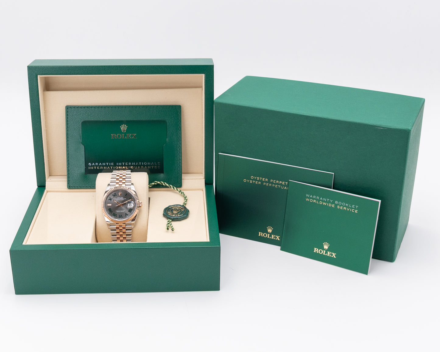 UNWORN Rolex Datejust 36mm 126231 Rose Gold Wimbledon Dial Two Tone Fluted Jubilee 2025