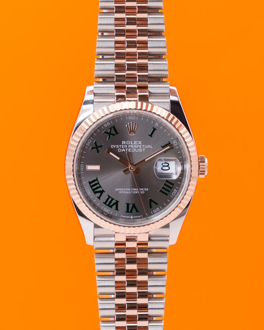 UNWORN Rolex Datejust 36mm 126231 Rose Gold Wimbledon Dial Two Tone Fluted Jubilee 2025