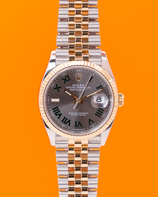 Rolex Datejust 36mm 126233 Yellow Gold Wimbledon Dial Fluted Jubilee 2025