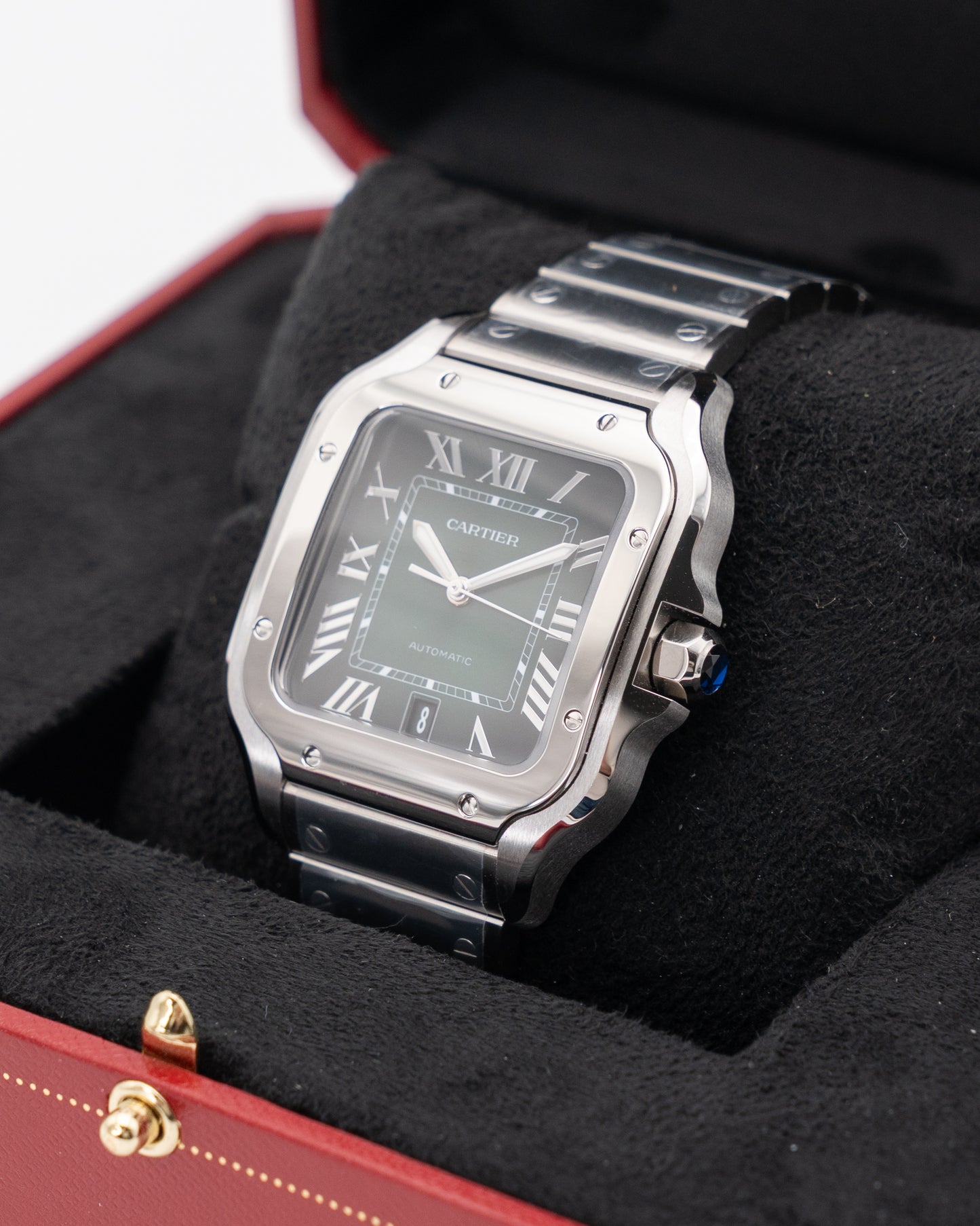 UNWORN FULL STICKERS 2025 Cartier Santos De Cartier 39.8mm WSSA0062 Green Dial Large 2025