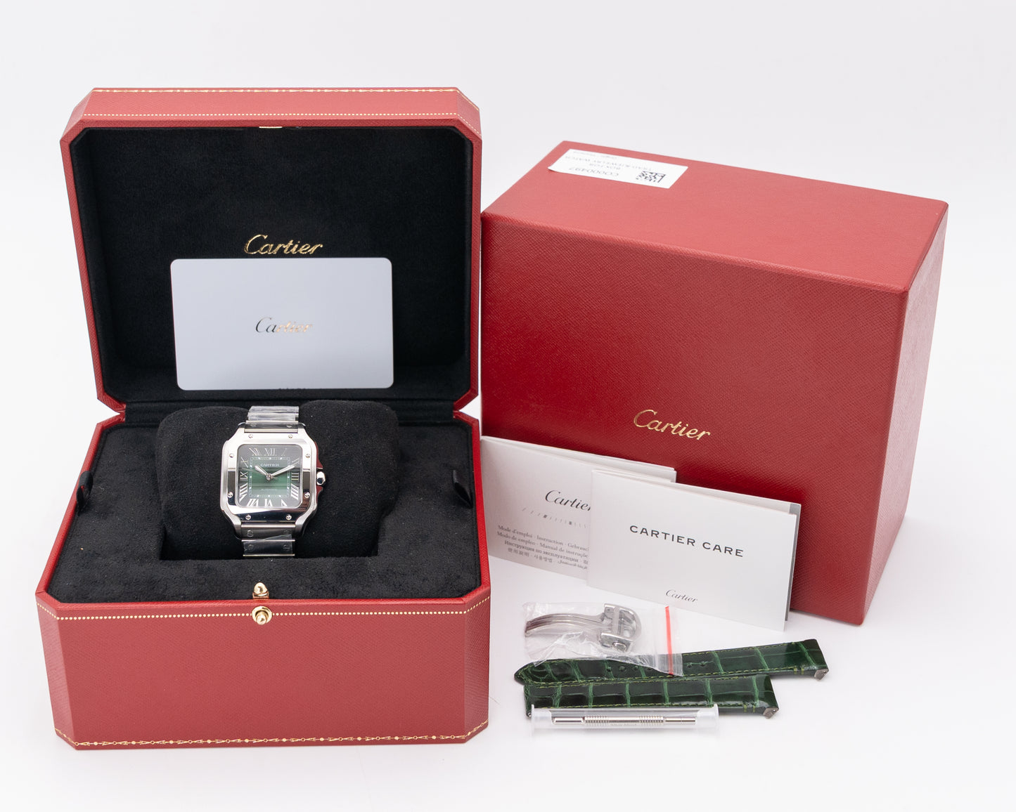 UNWORN WITH STICKERS Cartier Santos De Cartier 35mm WSSA0061 Medium Green Dial 2025