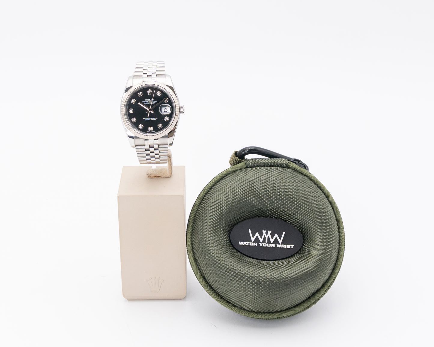 Rolex Datejust 36m 116234 Black Diamond Dial Fluted Jubilee