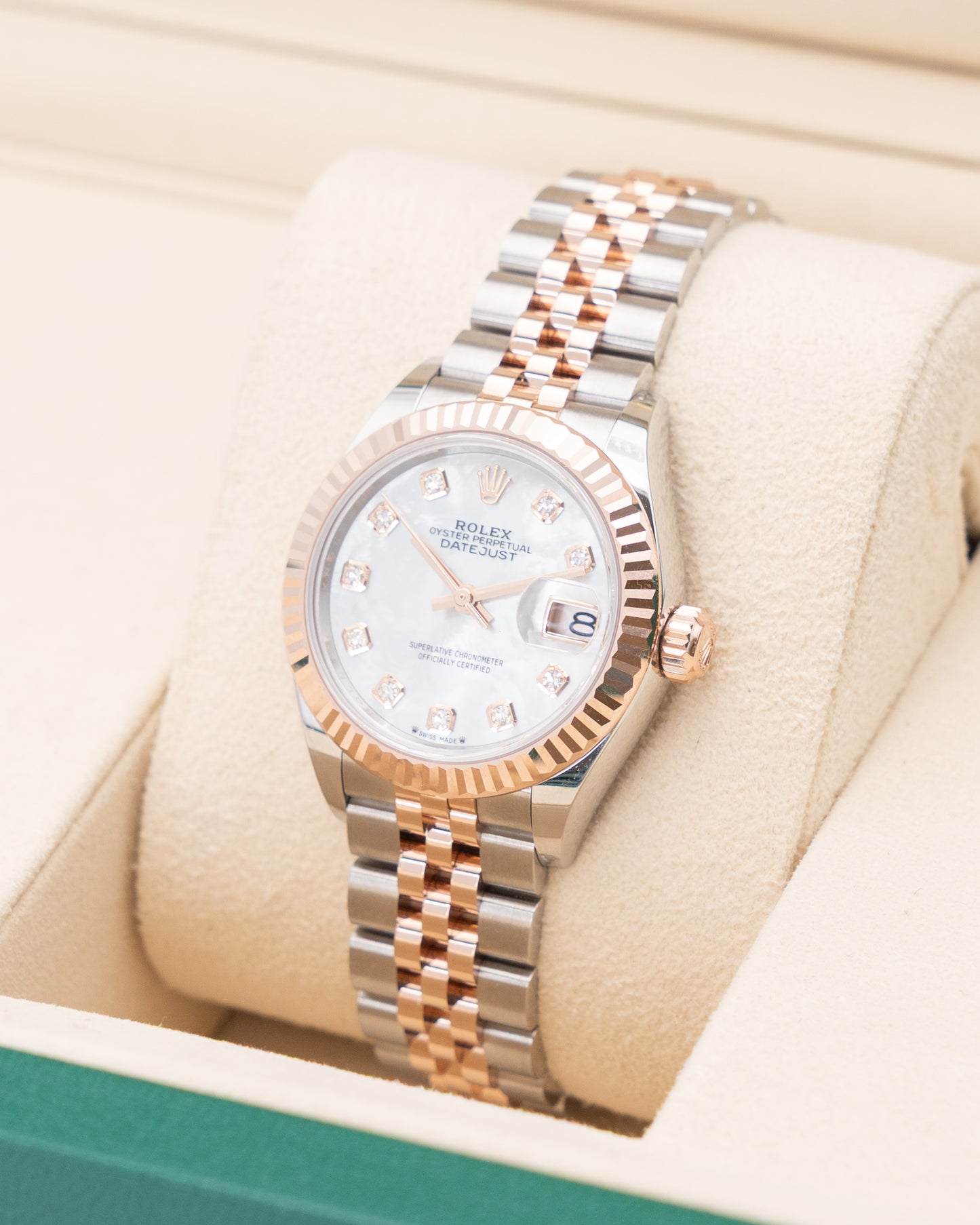 Rolex Datejust 28mm 279171 Rose Gold MOP Dial Fluted Jubilee 2025