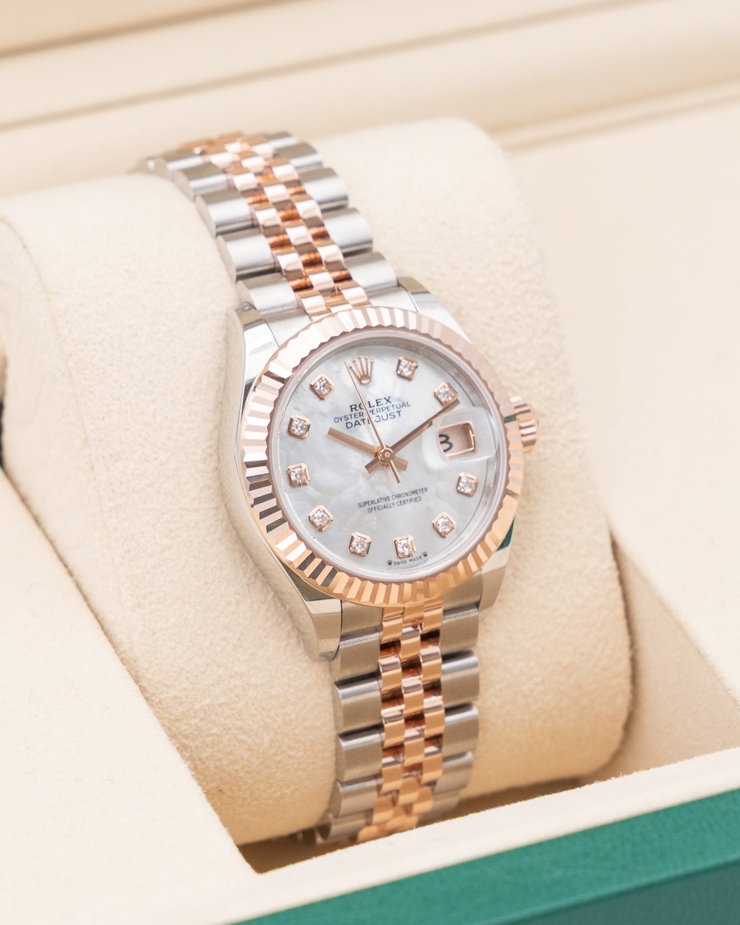 Rolex Datejust 28mm 279171 Rose Gold MOP Dial Fluted Jubilee 2025