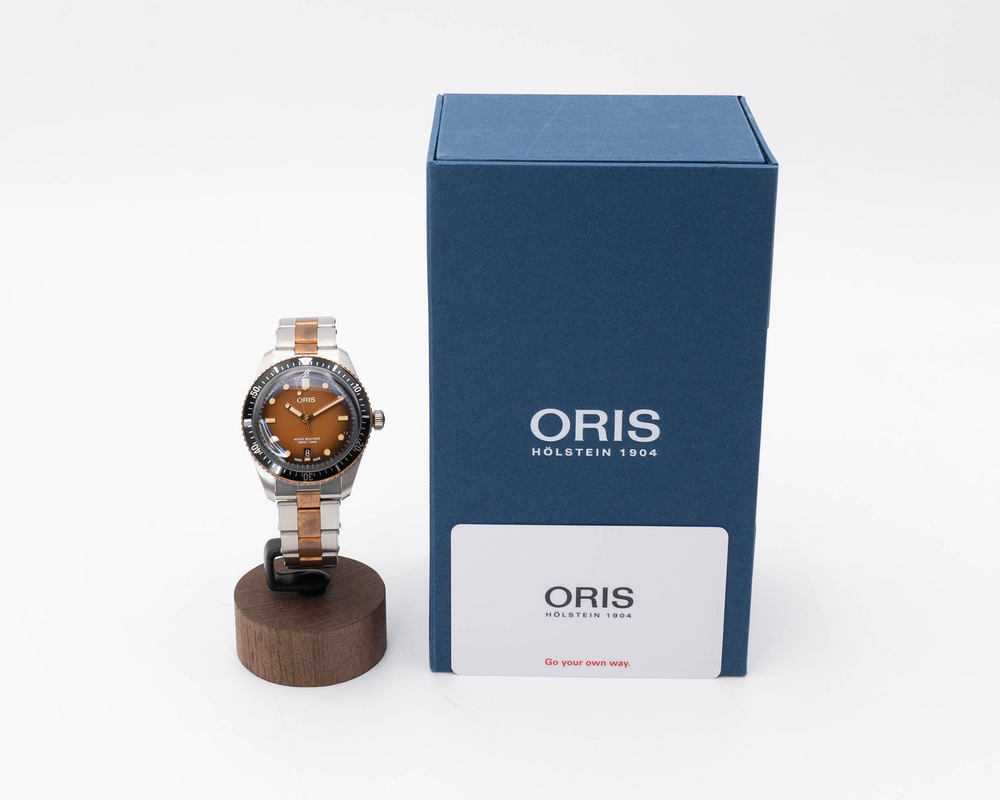 UNWORN Oris Divers Sixty Five 40mm 01 733 7707 4356 Sunset Brown Two Tone Bronze On Bracelet