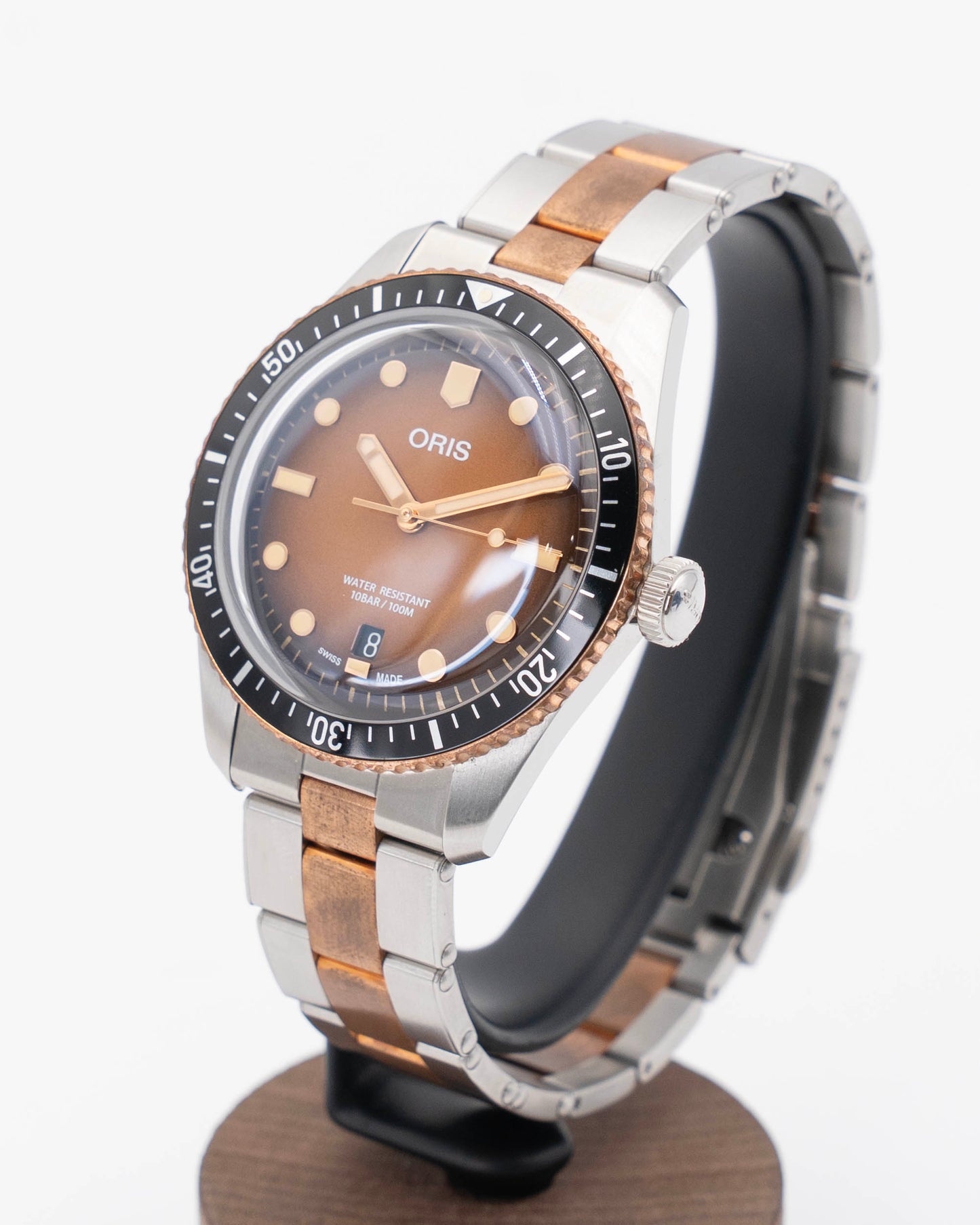 UNWORN Oris Divers Sixty Five 40mm 01 733 7707 4356 Sunset Brown Two Tone Bronze On Bracelet