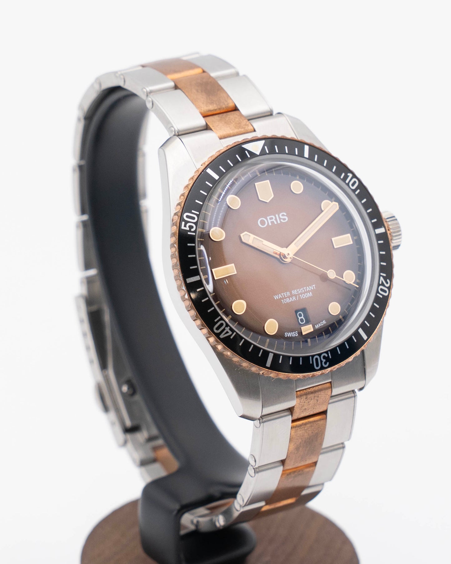 UNWORN Oris Divers Sixty Five 40mm 01 733 7707 4356 Sunset Brown Two Tone Bronze On Bracelet
