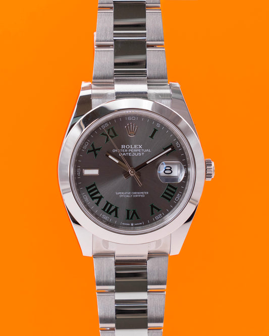 UNWORN 2025 STICKERED Rolex Datejust 41mm 126300 Wimbledon Dial Smooth Bezel Oyster