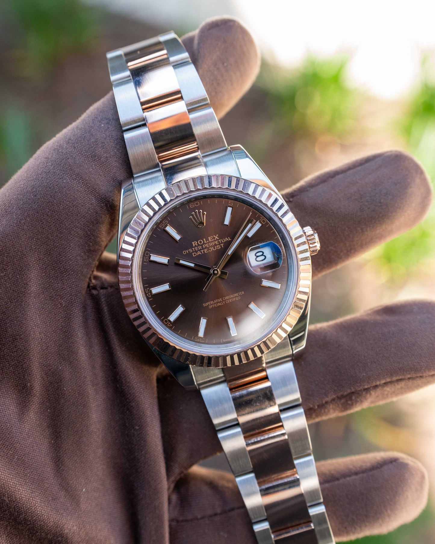 Rolex Datejust 41mm 126331 Rose Gold Chocolate Dial Fluted Oyster 2024
