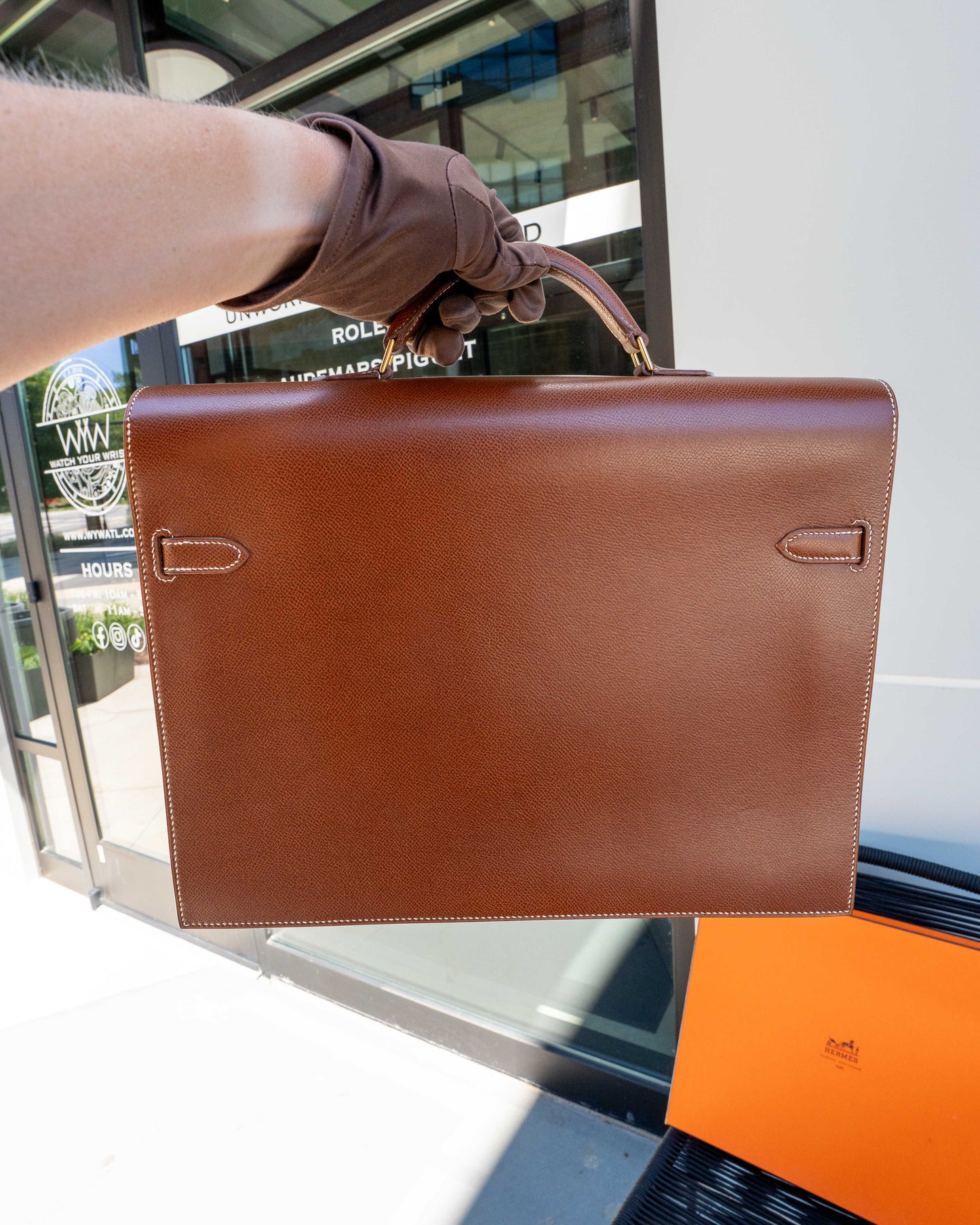 Hermès Kelly Dépêches 36 Brown Yellow Gold