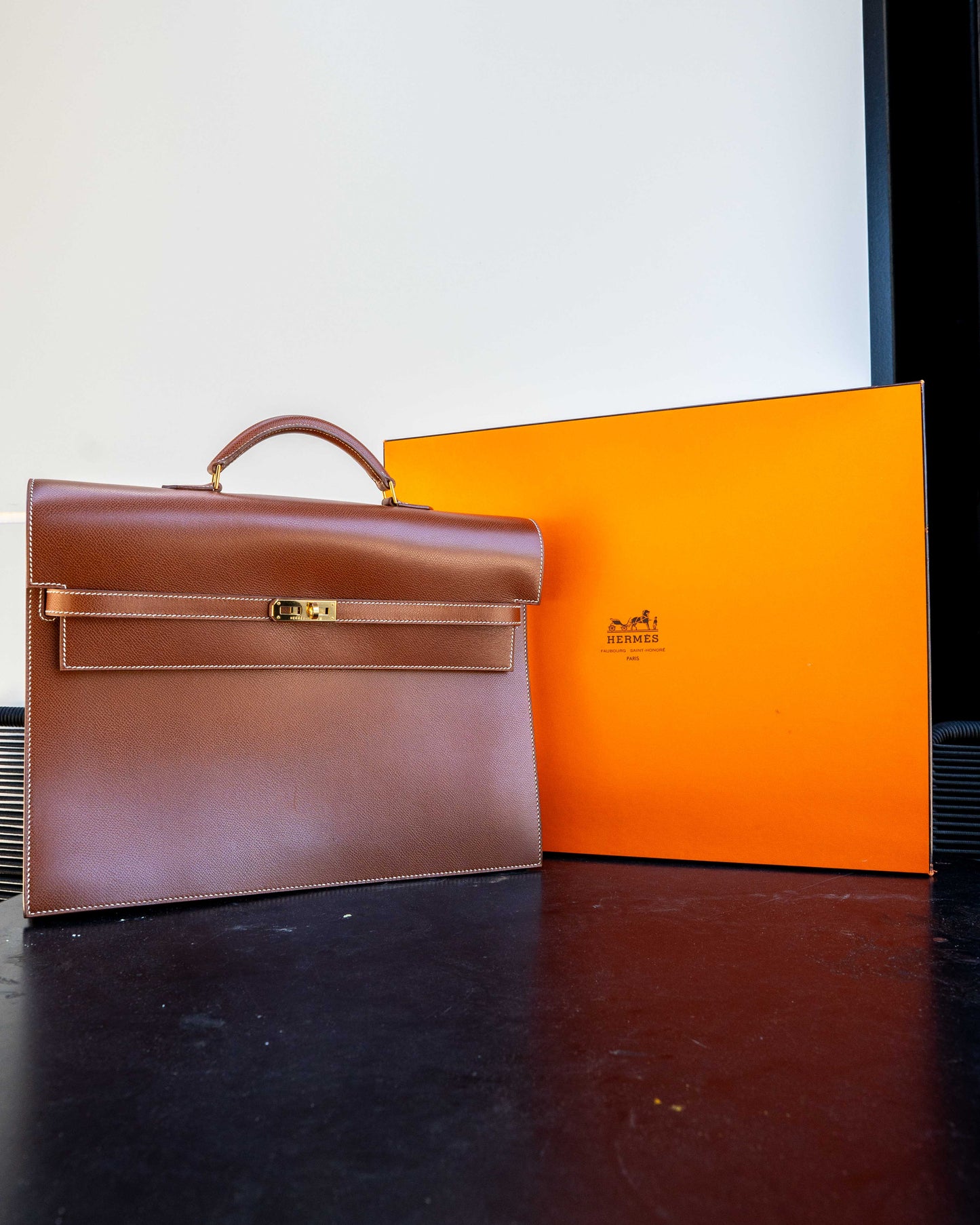 Hermès Kelly Dépêches 36 Brown Yellow Gold