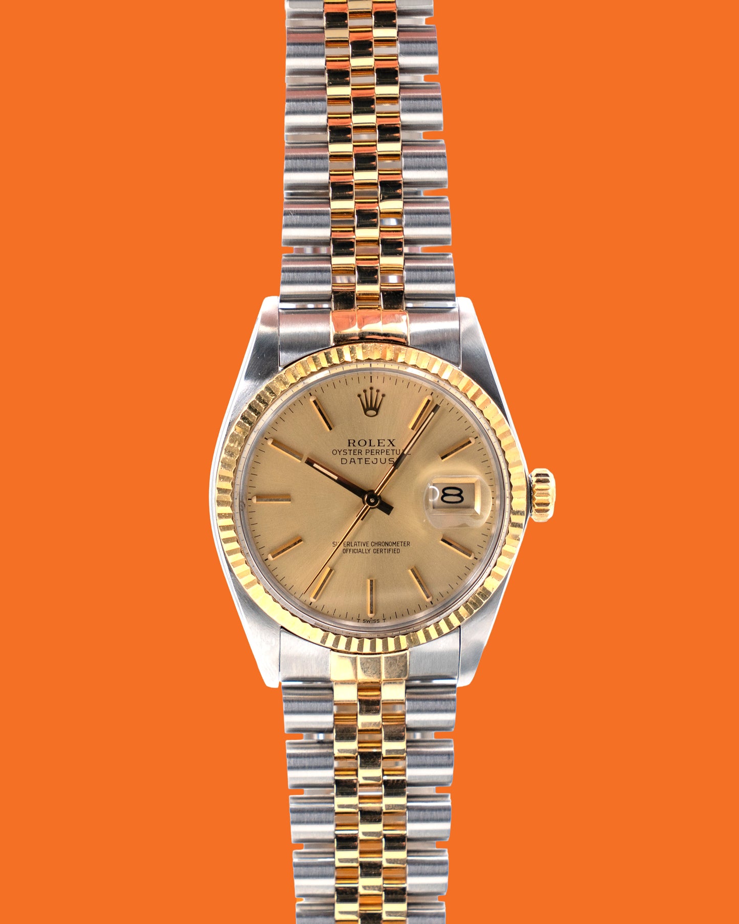 Rolex Datejust 36mm 16013 Two Tone Champagne on Jubilee Serial