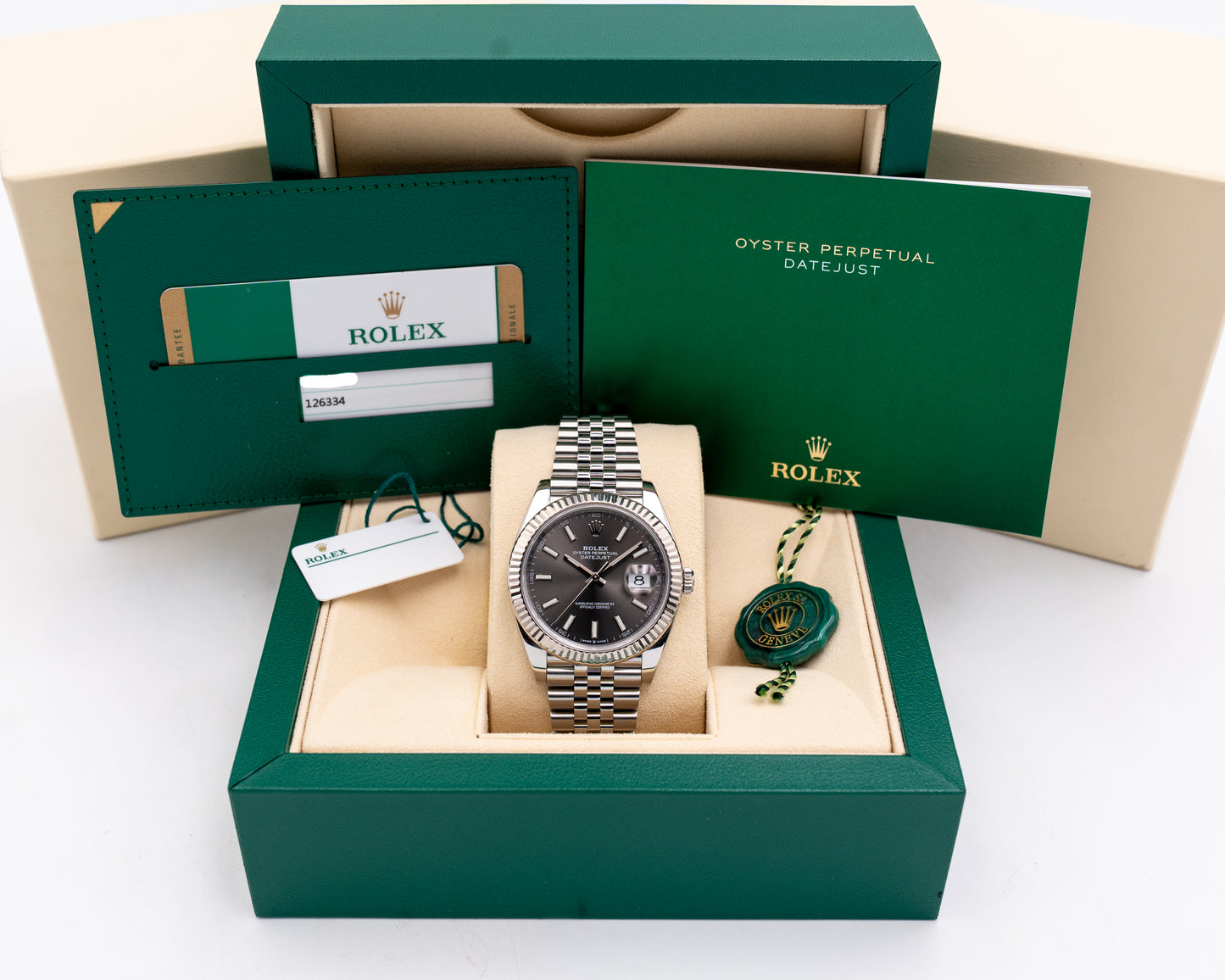 Rolex Datejust 41mm 126334 Dark Rhodium Fluted Jubilee 2019