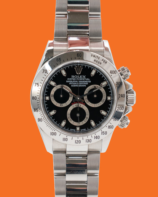 Unpolished Rolex Cosmograph Daytona 40mm 116520 Black Dial 2003