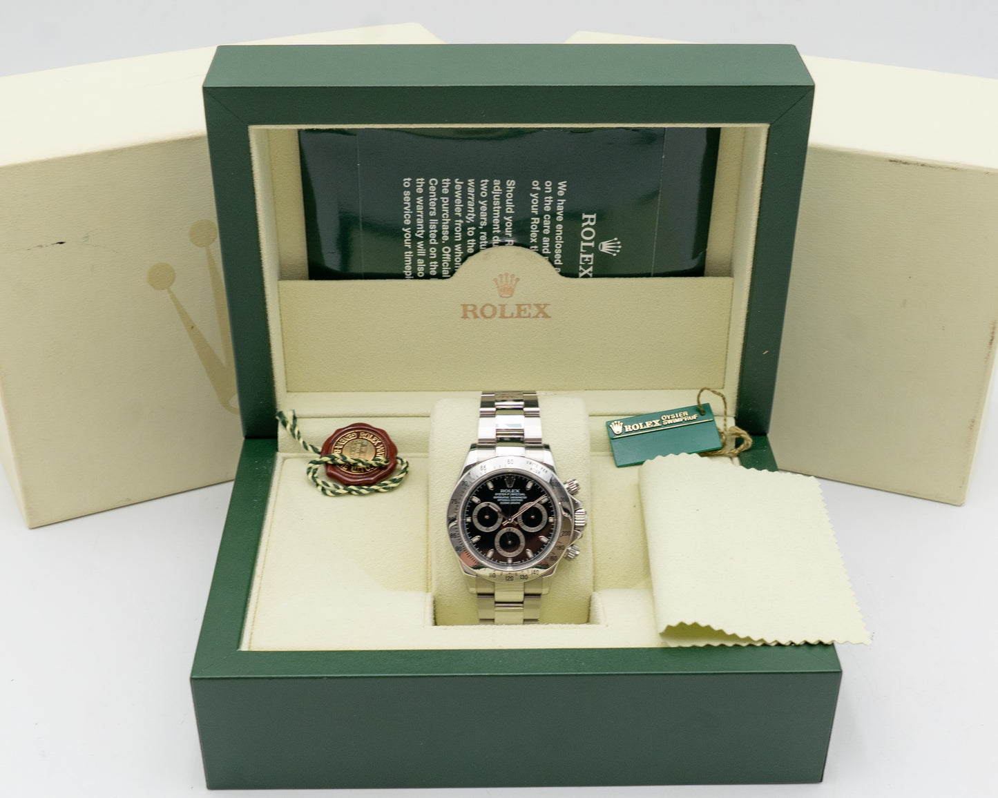 Unpolished Rolex Cosmograph Daytona 40mm 116520 Black Dial 2003