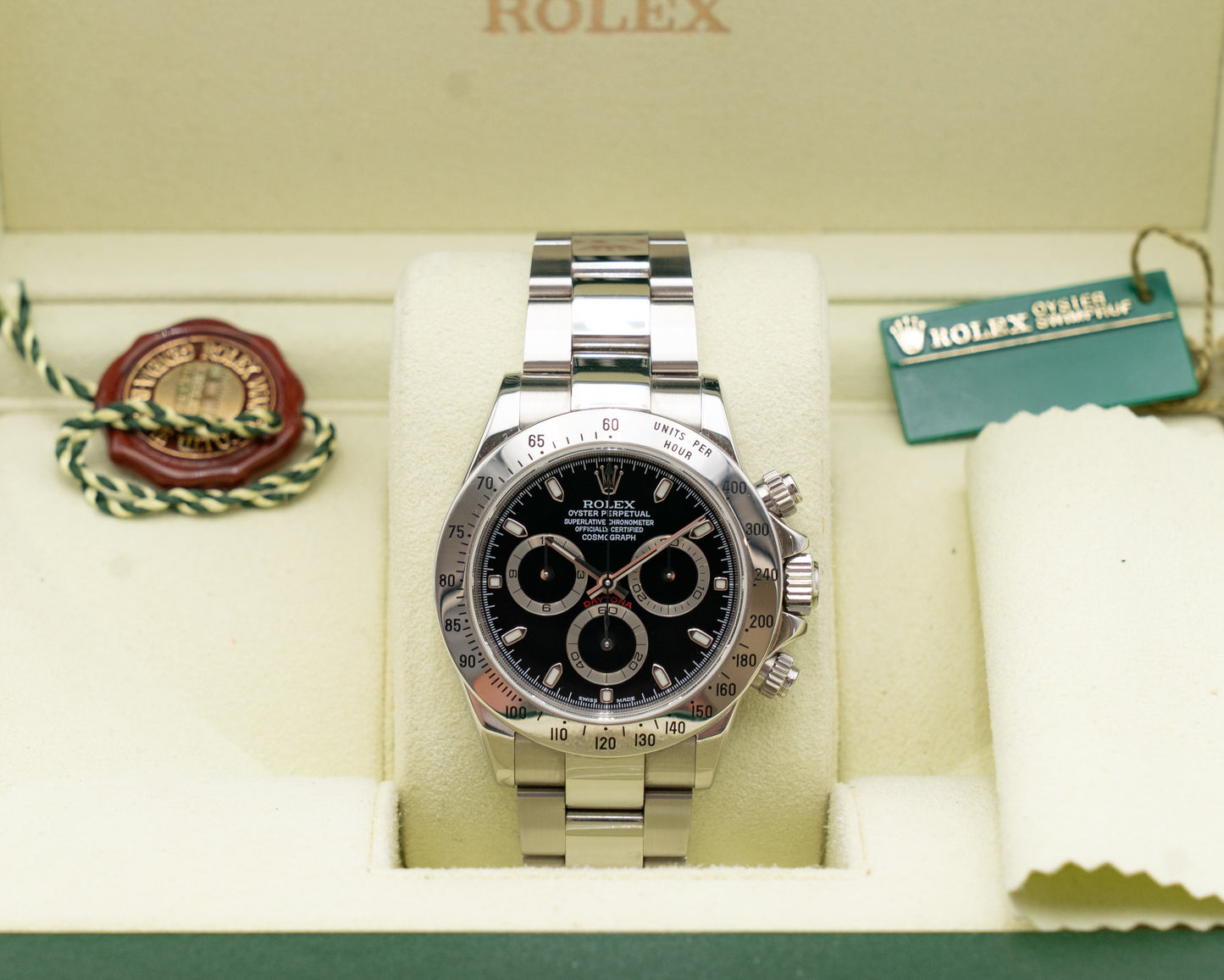 Unpolished Rolex Cosmograph Daytona 40mm 116520 Black Dial 2003
